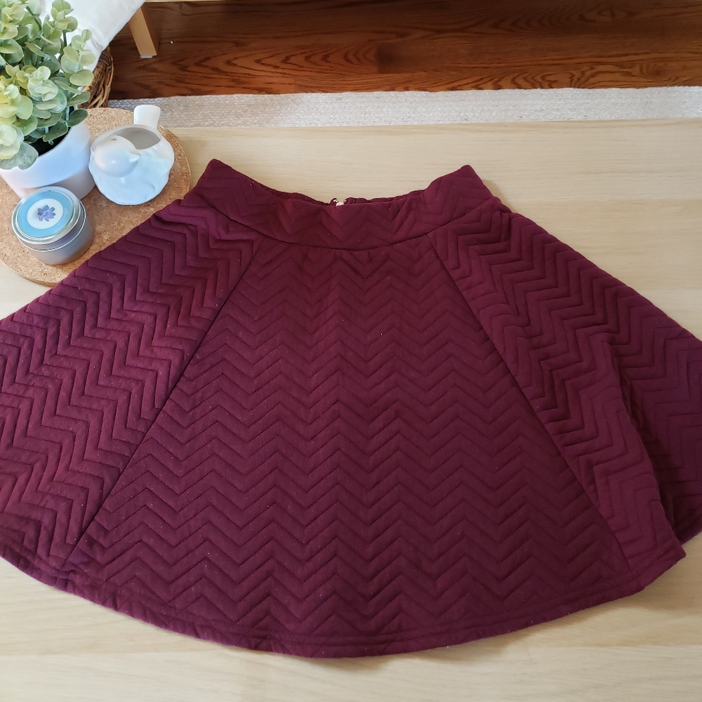 Burgundy Circle Skirt